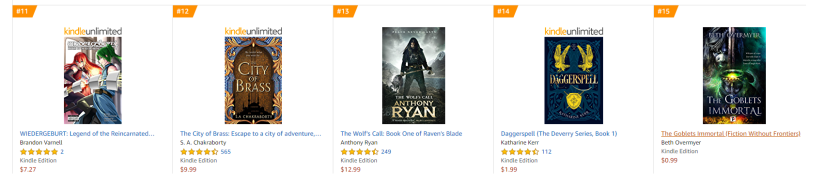 Amazon AUS epic fantasy kindle bestsellers